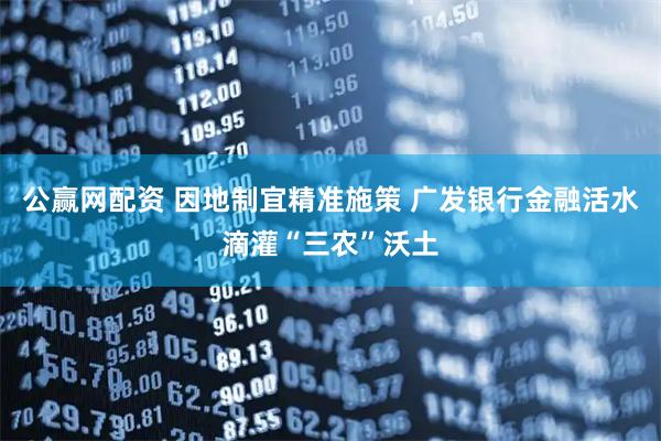 公赢网配资 因地制宜精准施策 广发银行金融活水滴灌“三农”沃土