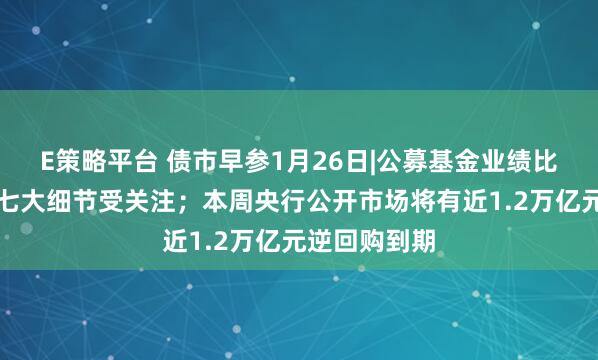 E策略平台 债市早参1月26日|公募基金业绩比较基准指引七大细节受关注；本周央行公开市场将有近1.2万亿元逆回购到期