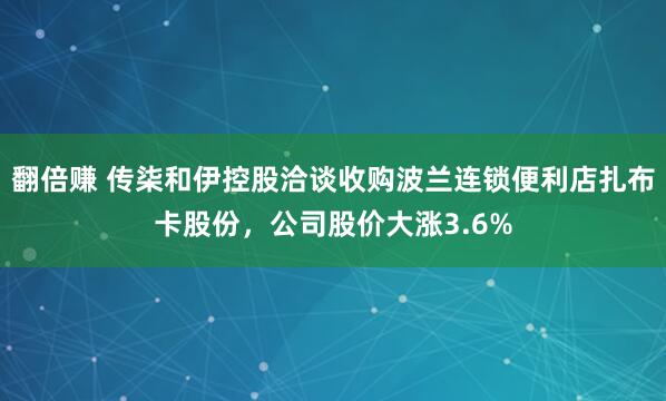 翻倍赚 传柒和伊控股洽谈收购波兰连锁便利店扎布卡股份,公司股价大涨3.6%